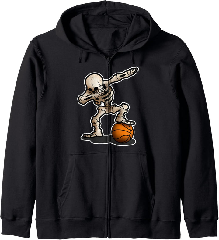 Skelett Dabbing Basketball Halloween Herren Damen Kinder Kostüm Kapuzenjacke