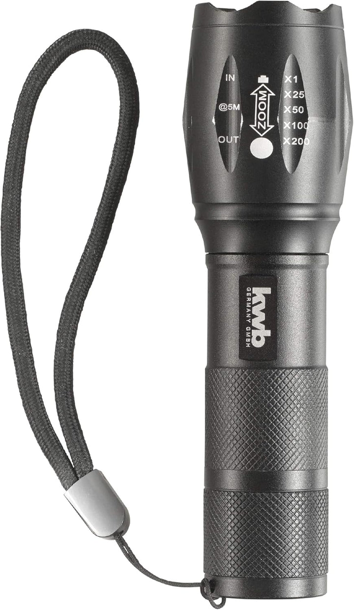 kwb 949510 Aluminium Taschen-Lampe mit LED Technik, inkl. 3 AAA Batterien, ANSI FL 1 - Standard, Leu