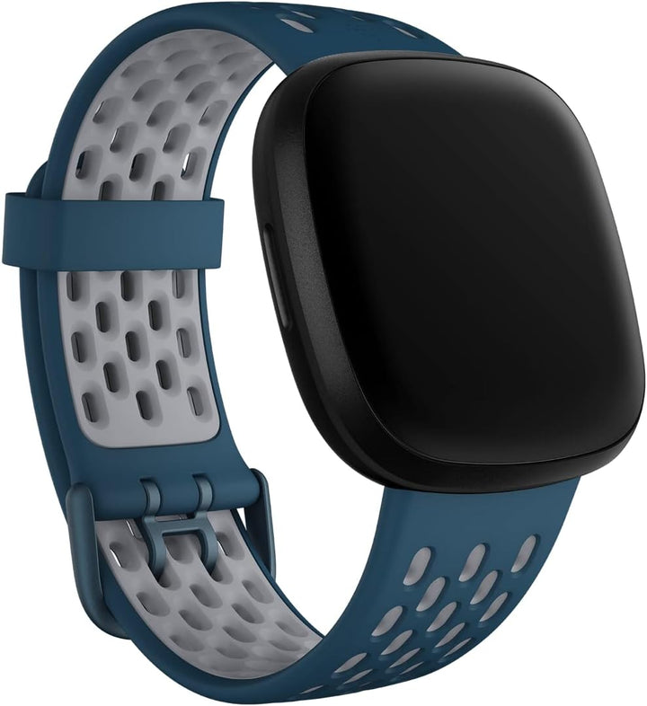 Fitbit Unisex-Adult Versa 3/Sense Armband (Small) Saphir/Nebelgrau L, Saphir/Nebelgrau L