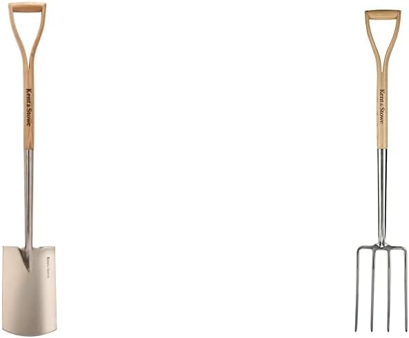 Kent & Stowe Gärtnerspaten – Profi-Spaten aus Edelstahl, für Harte und steinige Böden, Gartenspaten
