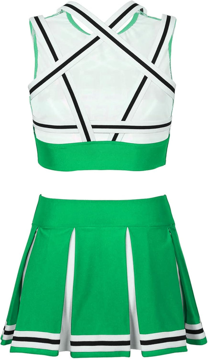 MSemis Damen Cheerleading Kostüm Cheer Leader Uniform Karneval Fasching Party Halloween Kostüm Kleid