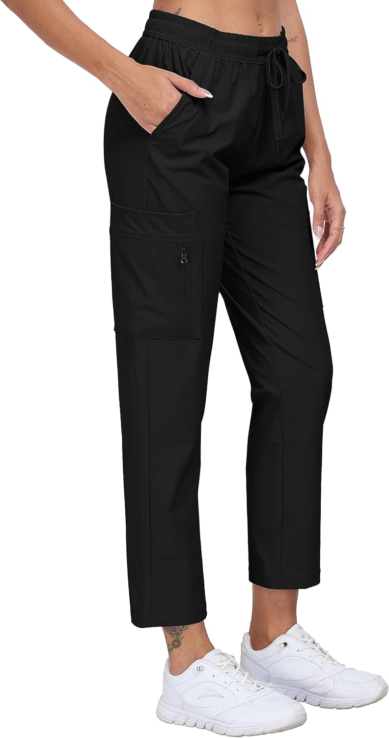 MoFiz Damen Cargohose Leichte Wanderhose Atmungsaktiv Trekkinghose Workout Casual Outdoorhose S Tief