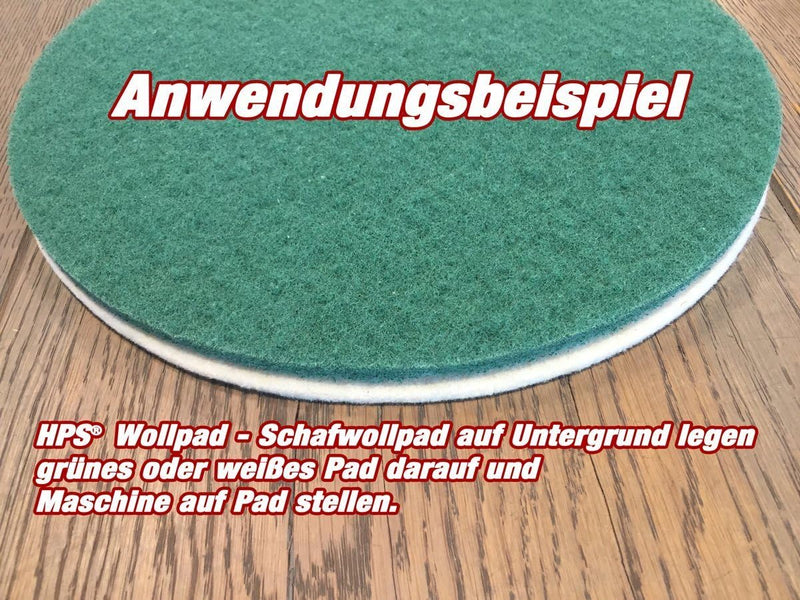 HPS® Sparset - 10-Stück- Wollpads -Parkett nachölen - Polierpad Ø30cm - Polierbad für geöltes, versi