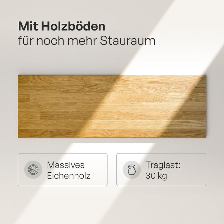 pamo Kleiderstange Wandmontage 460 kg Traglast - offener Kleiderschrank industrial schwarz aus Metal