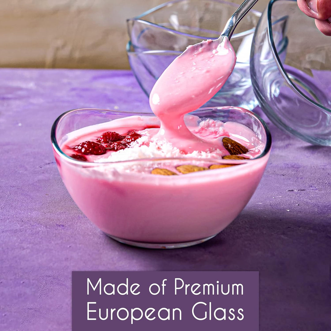 CRYSTALIA Premium Klein Glas Dessertschalen Set 6, 215 ml, 100% BLEIFREIE Glasschalen, Eisschale, De