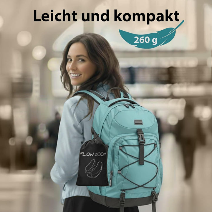 Nackenkissen aufblasbar von FLOWZOOM - aufblasbares Nackenhörnchen für Reisen in Flugzeug, Auto, Zug