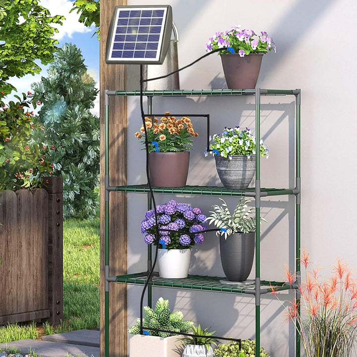 Solar Bewässerungssystem automatische Set, Automatisches Gartenbewässerungssystem mit 15 M Schlauch