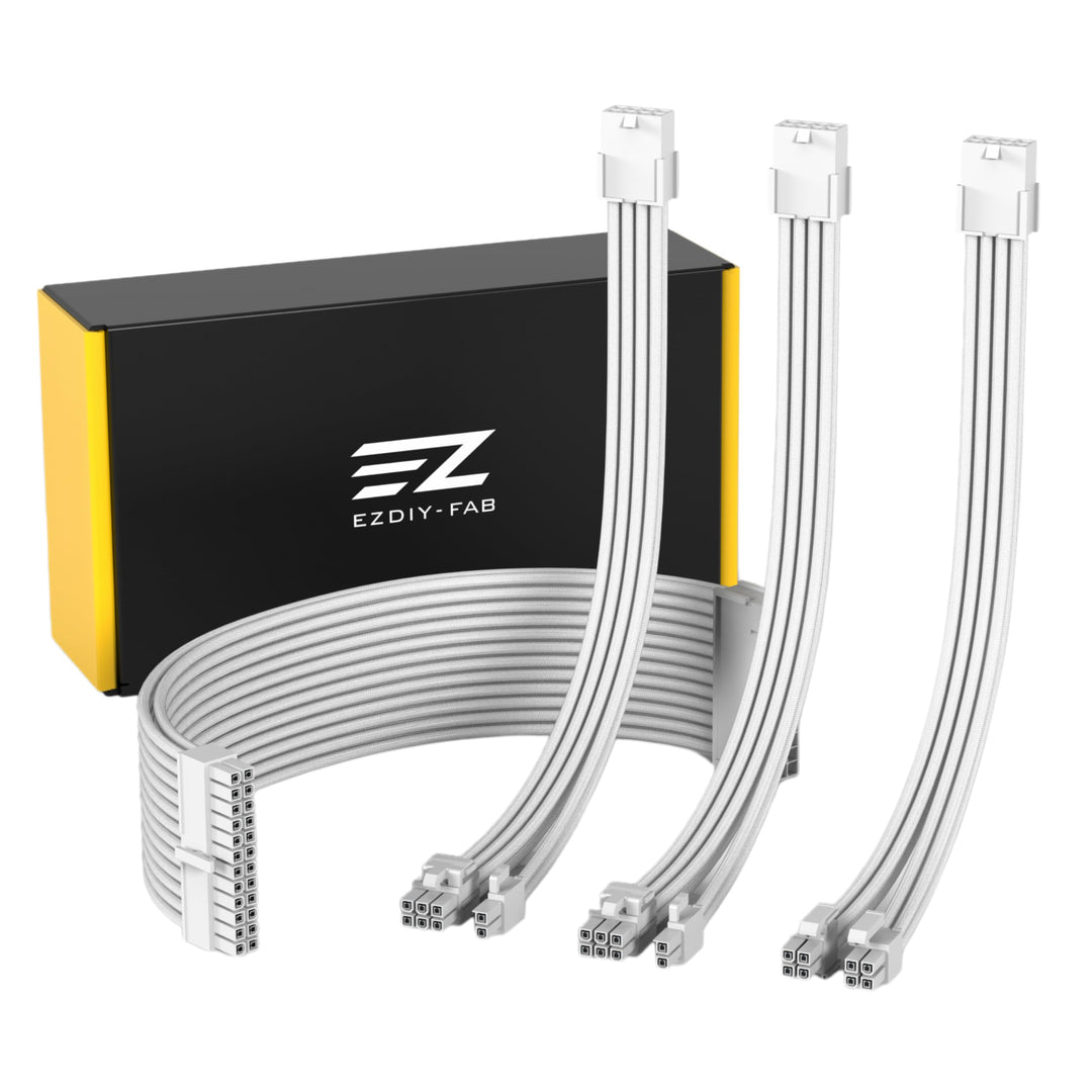 EZDIY-FAB PSU Verlängerungskabel Ummanteltes Custom Mod PC Stromversorgungskabel,Weiches Nylongeflec