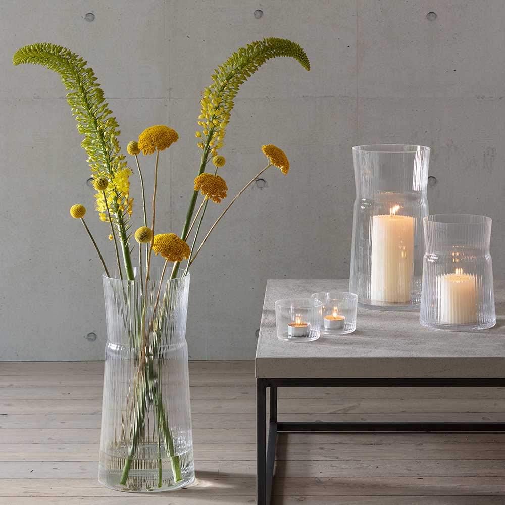 LSA Gio Line Sturmlaterne/Vase H38cm Klar H38cm Clear, H38cm Clear