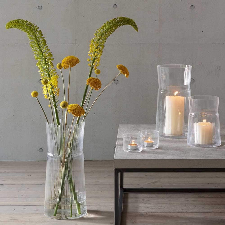 LSA Gio Line Sturmlaterne/Vase H38cm Klar H38cm Clear, H38cm Clear