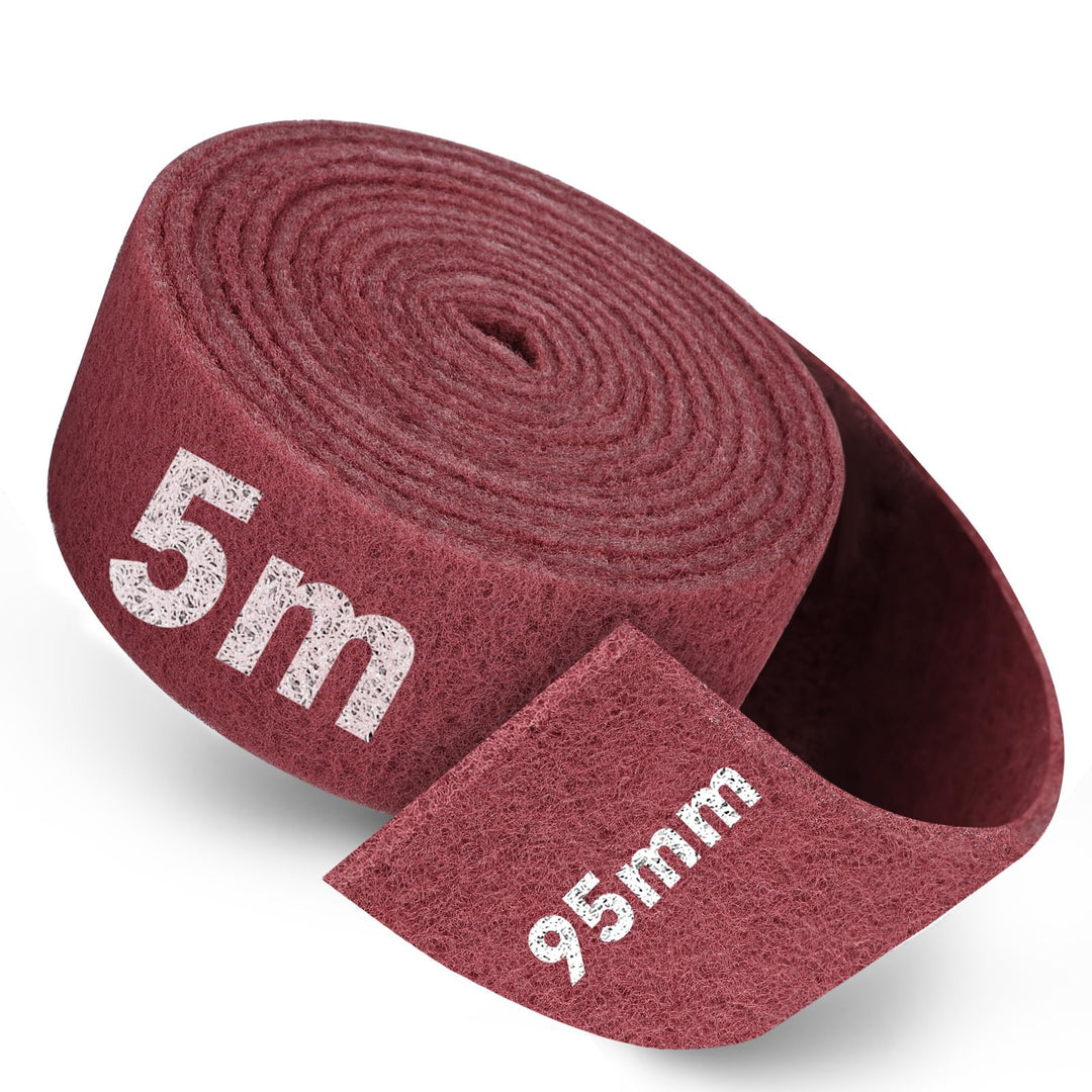 Schleifvlies Rolle 5 m x 95 mm Korn 600, Schleifpad/Schleiffleece für Holz, Edelstahl, Metall und Sc