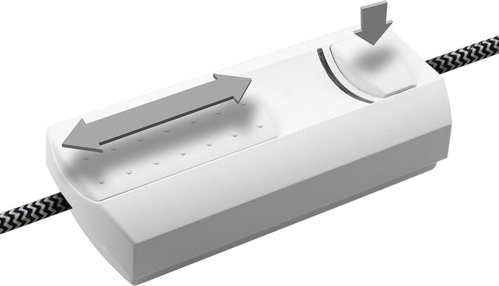 EHMANN LED Schnurdimmer 2660x0750, T26.07.50 weiss, Phasenanschnitt, 230V, 50Hz, LED: 3-150 W, Leist