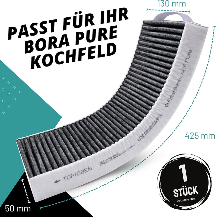 D&D Living® Aktivkohlefilter passend für Bora Pure Filter PUAKF | Hochwertiger Kohlefilter für Ihr P