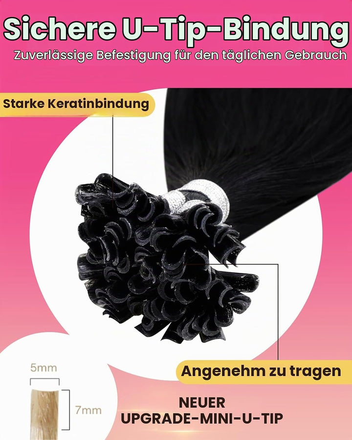 Hetto Bonding Extensions Echthaar Schwarz Extensions Echthaar Bondings Gerade Invisible Remy Haare P