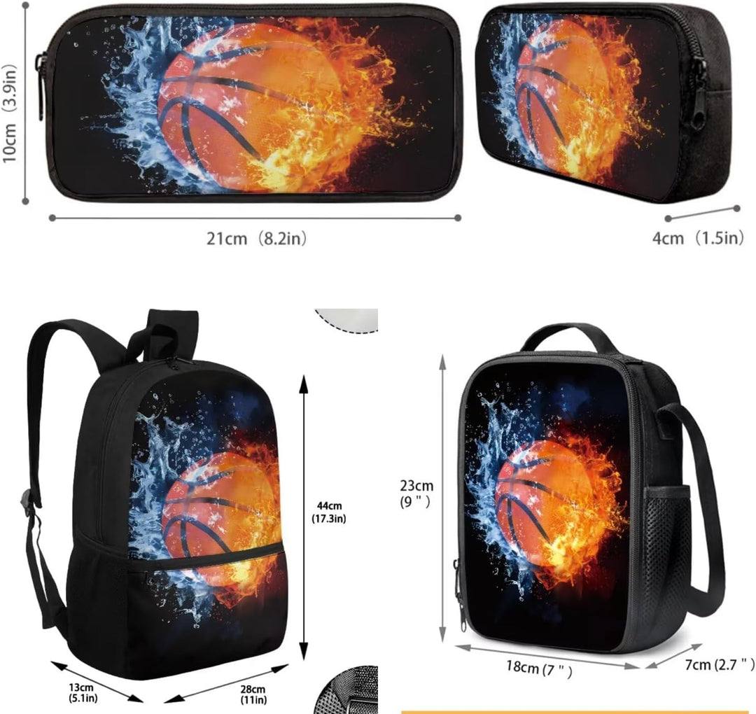 Renewold School Backpack Set 3Pcs with Lunch Box Pencil Case Girls Backpacks Ages 6-18 Portable Lunc