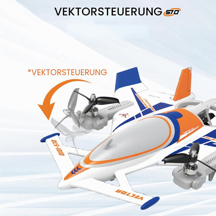 FLYCOLOR QIDI 570 RC Flugzeug 2,4 GHz 6CH RC Segelflugzeug Festflügelflugzeug 3 Flugmodelle Bürstenl