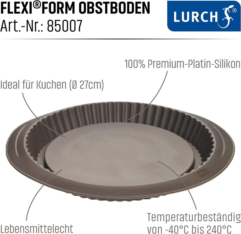 Lurch 585007 Flexiform Obstboden 2er Set / 2 Backformen aus 100% BPA-freiem Platin Silikon, 28cm Obs