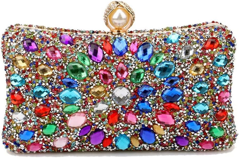 CORIOS Strass Clutch für Damen Shiny Abendtasche Diamant Clutch Tasche Kette Schultertasche Elegante