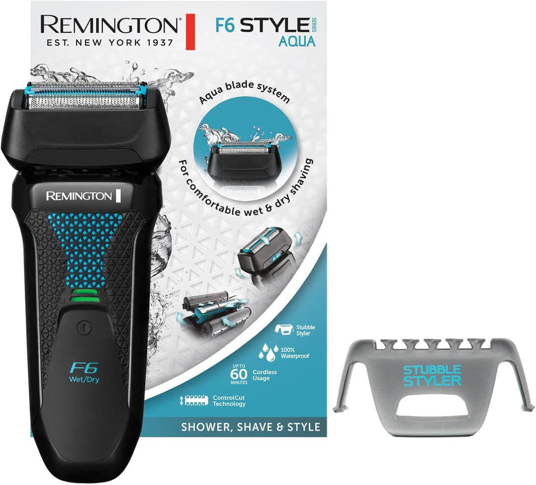 Remington Rasierer Herren Elektrisch F6 Aqua (Nass- & Trocken- Rasierapparat, 100% Wasserdicht, ausk