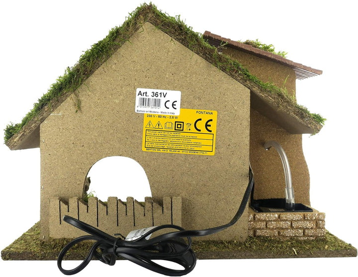 BERTONI Leere Holzhütte mit Wassermühle, Holz, Mehrfarbig, Einheitsgrösse