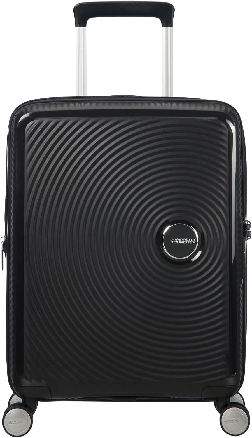 American Tourister Soundbox - Spinner S Erweiterbar Handgepäck, 55 cm, 41 L, Schwarz (Bass Black) Sc