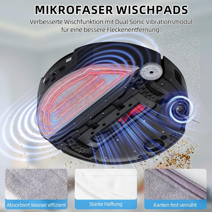 28 Stück Zubehör für Roborock Saros 10 Staubsauger Roboter, Ersatzubehör 2 Hauptbürste 4 Wischpad 4