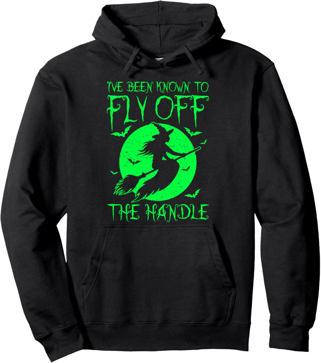 Bekannt dafür, aus der Hand zu fliegen - Halloween-Hexe Pullover Hoodie