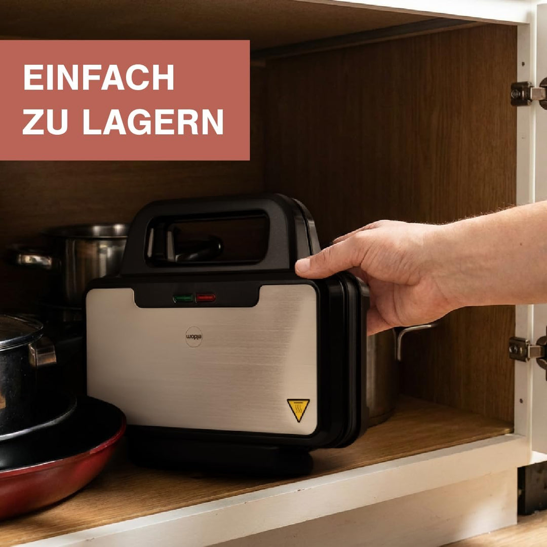 Sandwichmaker 900W, Sandwich Toaster mit Extra grossen Antihaftplatten 268×145 mm, Toastmaker für 2