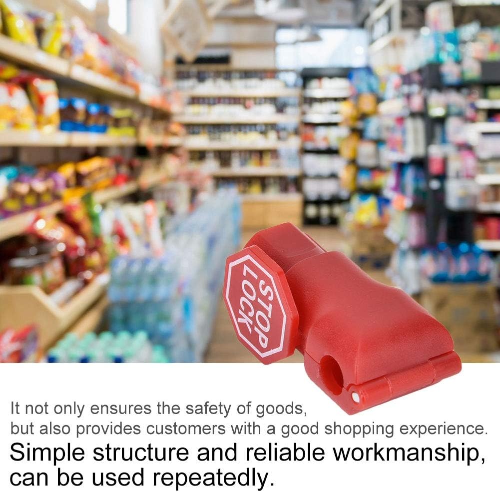 Supermarkt Hakenschloss, 100 Pcs Slatwall Display Hakenschloss, Rot Sicherheitsschloss für Supermark
