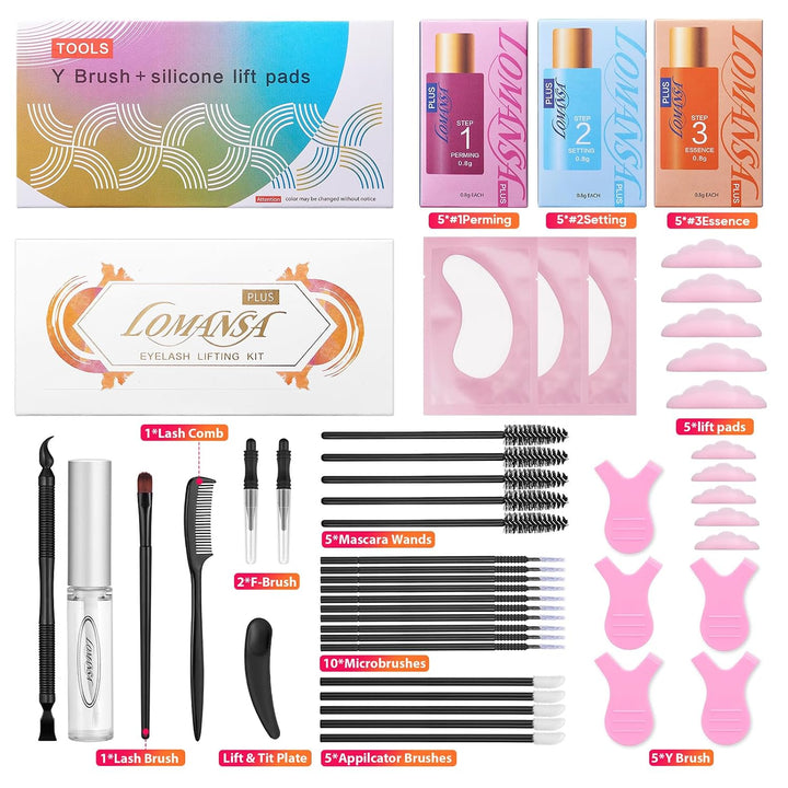 Lomansa Wimpernlifting Set, Lash Lifting Set, Sanfte, Langsam Wirkende Lotionsbeutel, Geeignet für A