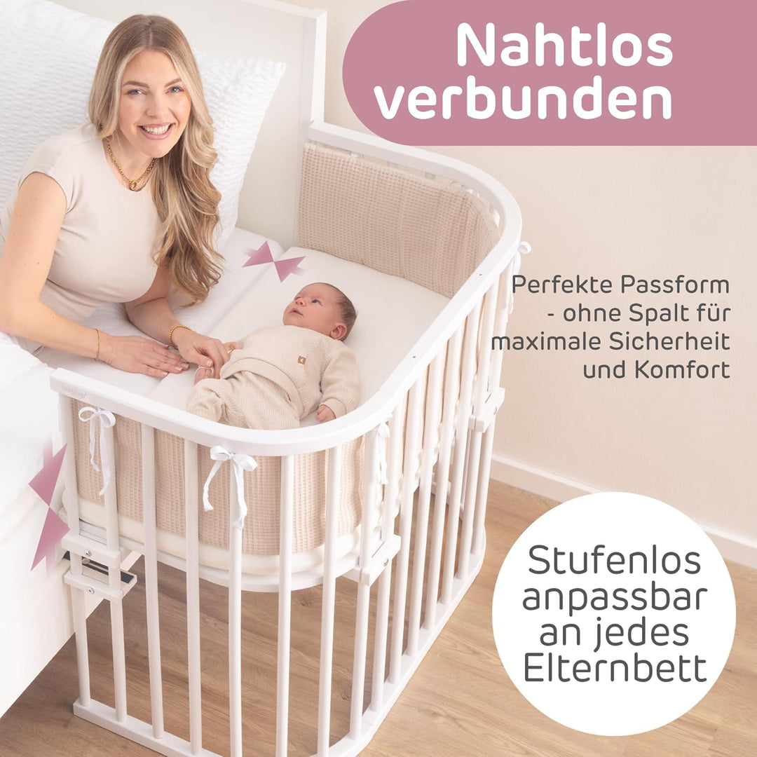 babybay Maxi mit Matratze Classic Soft extra grosses Beistellbett aus massivem Buchenholz / Kinderbe