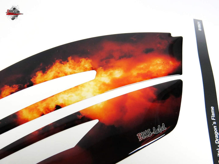 BIKE-label Seitentank Motorrad Lackschutz Aufkleber Pad Flammen Flames 810021