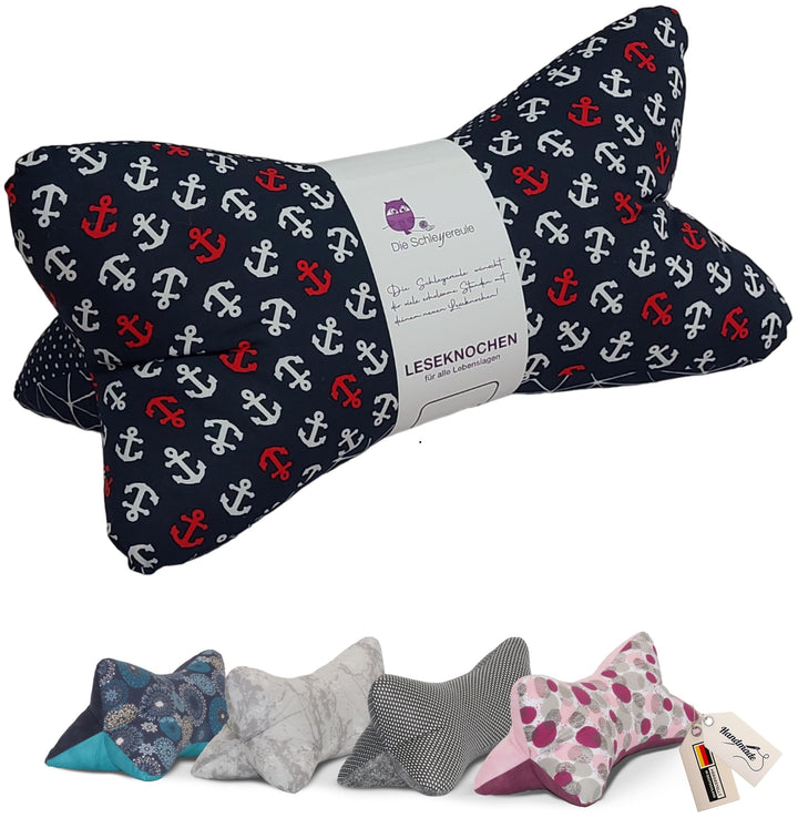 Leseknochen maritim Nackenkissen Handmade in Deutschland, waschbar und hochwertig verarbeitet, als N