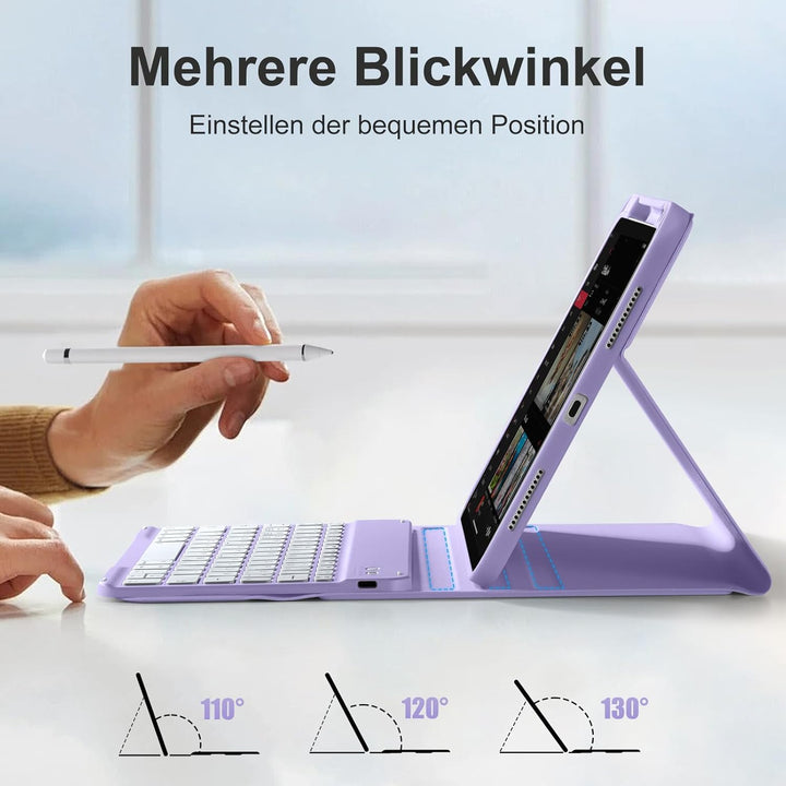 Hülle mit Tastatur für iPad A16 11 Generation 2025/10 Generation 2022(11/10.9 Zoll), Magnetische Ant