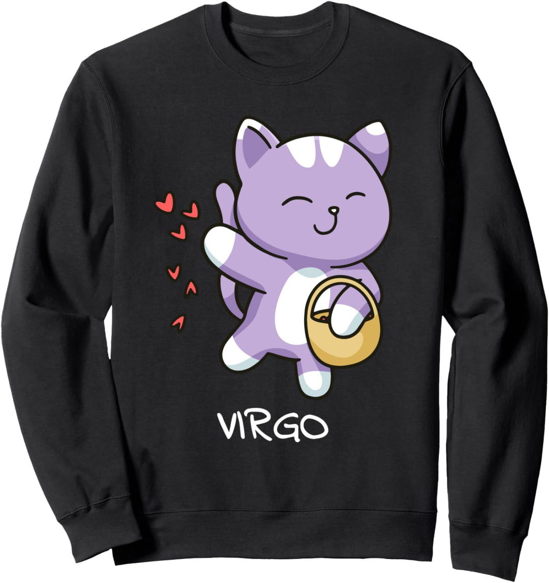 Jungfrau Katze Sternzeichen Kawaii Astrologie Katzen Sweatshirt