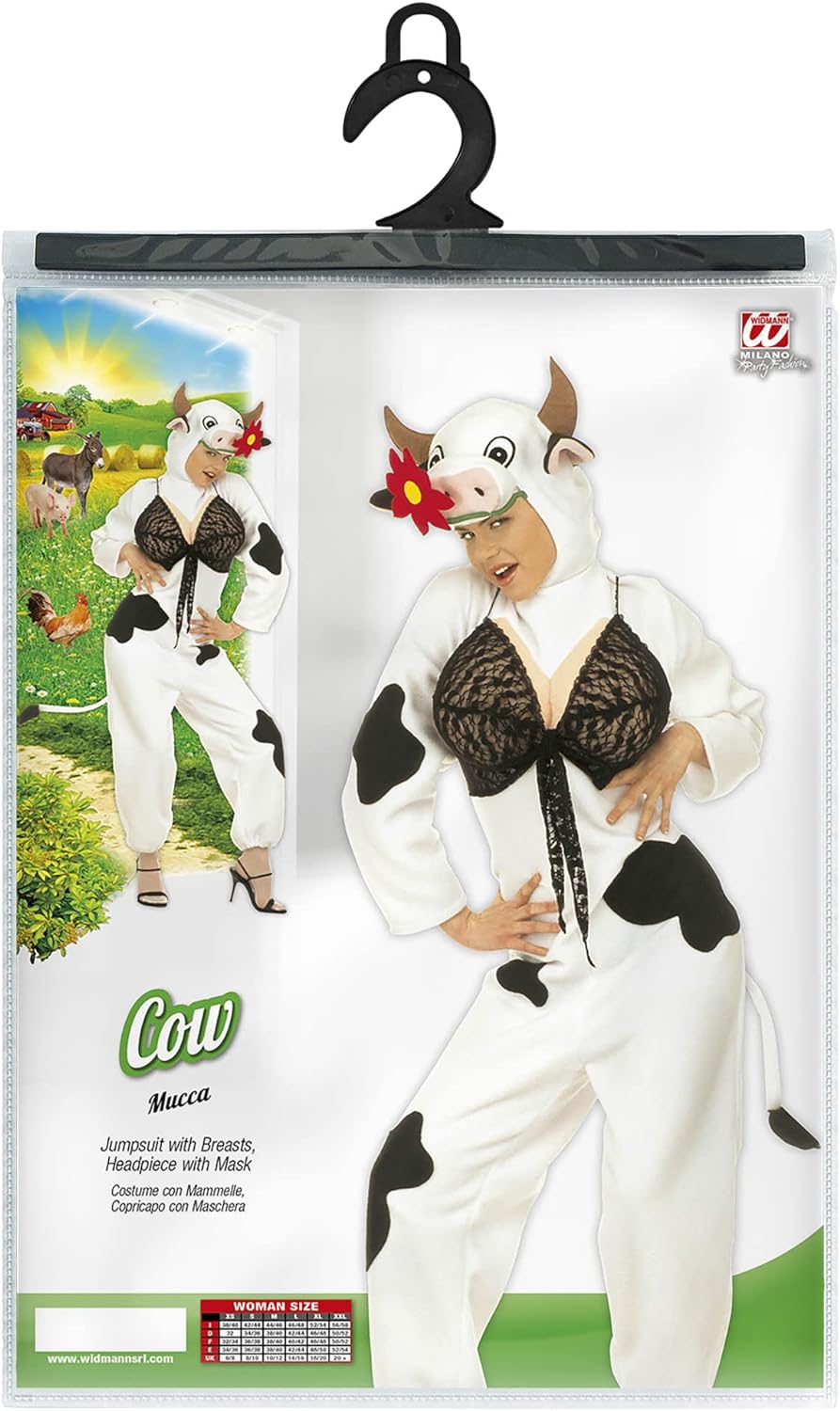 "COW" (jumpsuit with breasts, headpiece with mask) - (M), M