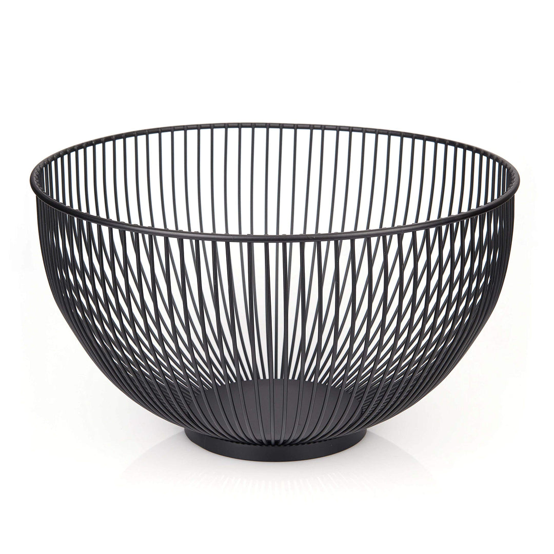 Moderne Obstschale // Metall // Rund, Schwarz // dekorativer Designer Obstkorb