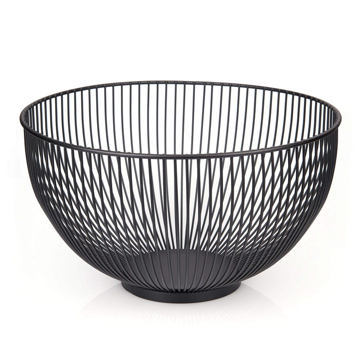Moderne Obstschale // Metall // Rund, Schwarz // dekorativer Designer Obstkorb