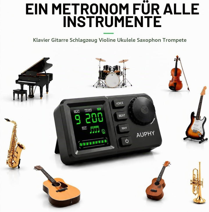 Professionelles Wiederaufladbares Digitales Metronom für Schlagzeug/Gitarre/Bass/Ukulele/Saxophon/Kl