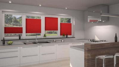 DécoProfi Plissee ohne Bohren Rot 80cm x 220cm (max. Gesamthöhe Fensterflügel) I Verspannte Plissees