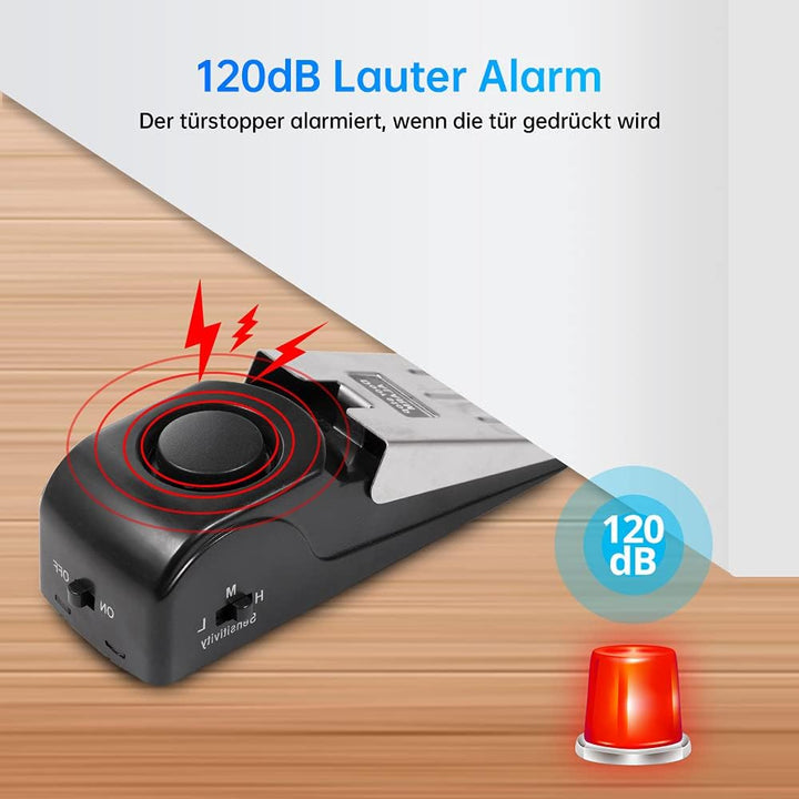 Türstopper Alarm Alarm Keil für Tür Türstopper mit Rutschfestem Gummi und Alarm mit 120dB (3Packung)