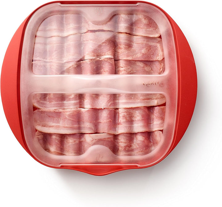 Lékué Microwave Bacon Cooker, rot, 28,2 x 6 x 24,9 cm