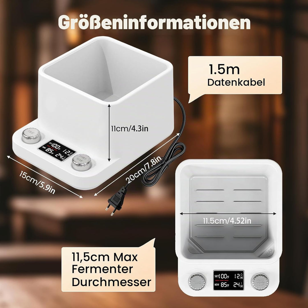 Sauerteig Starter Warmer,198 Stunden Timer,Gleichmässig Erhitzt，Einstellbare Temperatur 70-104°F,Sau