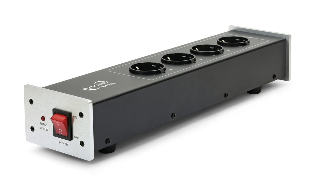 Dynavox HiFi-Netzfilter X1000S Mehrfach-Steckdosenleiste mit 4 gefilterten Steckplätzen, LED-Kontrol
