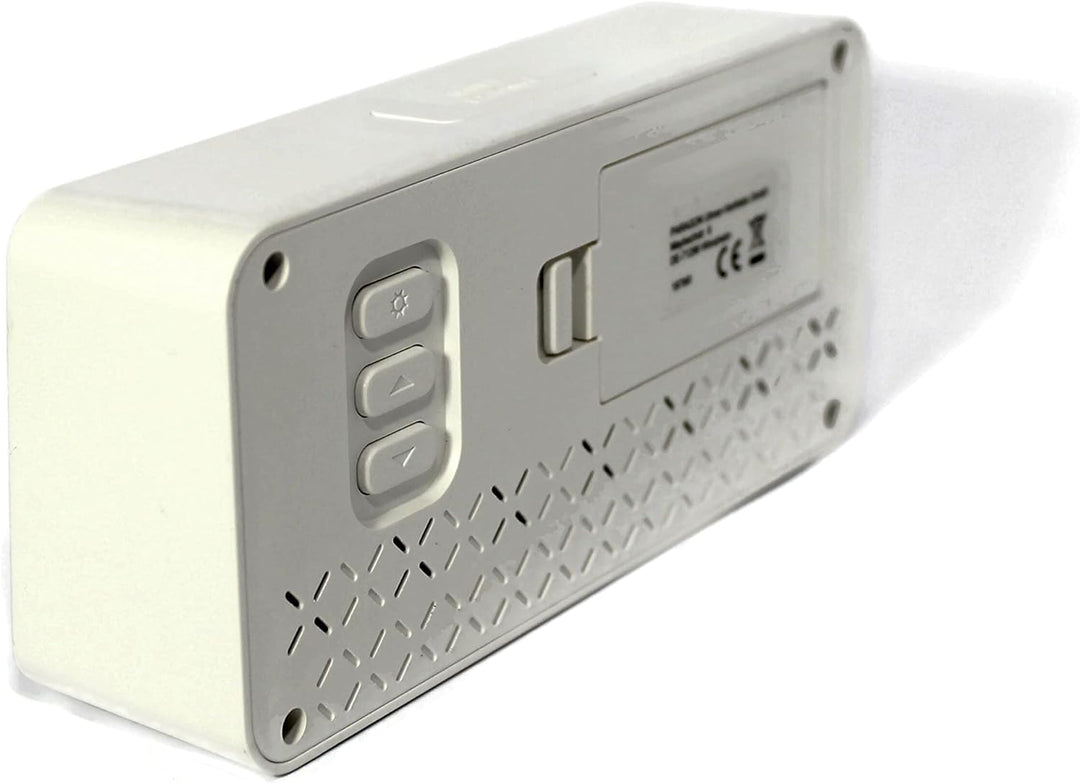 Atlanta Funkwecker Digital-Wecker LCD Snooze Licht Lautlos Ohne Ticken 3 Weckzeiten Alarme Weiss - 1