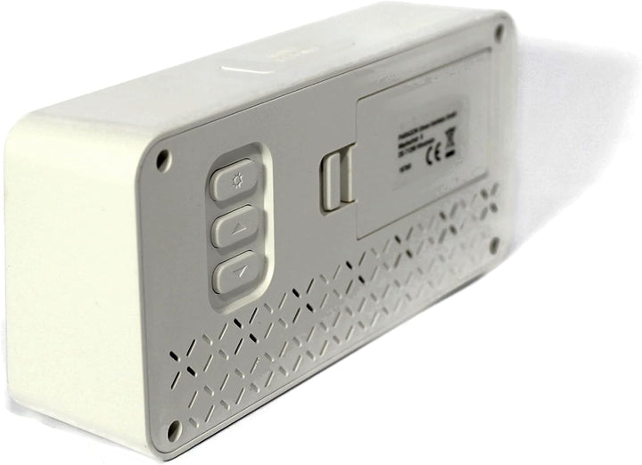 Atlanta Funkwecker Digital-Wecker LCD Snooze Licht Lautlos Ohne Ticken 3 Weckzeiten Alarme Weiss - 1
