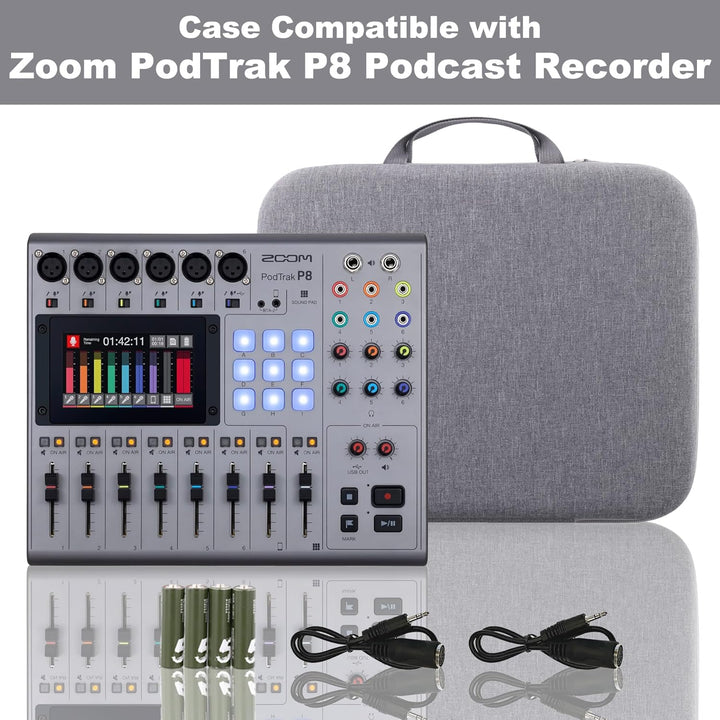 co2CREA Hart Reise Schutz Hülle Etui Tasche für Zoom PodTrak P8 Podcast Recorder, Nur Hülle für Zoom