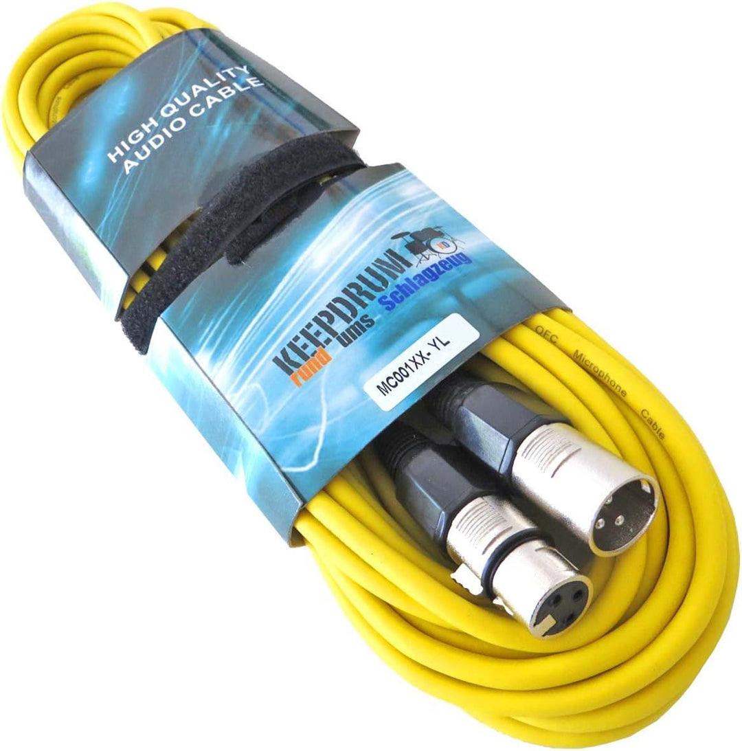 keepdrum 4x Mikrofonkabel SET 10m XLR 4 Farben Rot Blau Grün Gelb