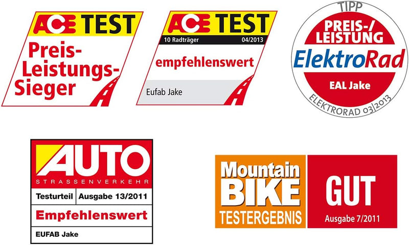 EUFAB 11510 Fahrradträger JAKE, E-Bike geeignet, teilweise vormontiert, erweiterbar, Diebstahlschutz