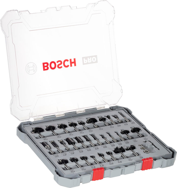 Bosch Professional 30tlg. Fräser Set Mixed (für Holz, Zubehör Oberfräsen mit 8 mm Schaft) 30 tlg. |